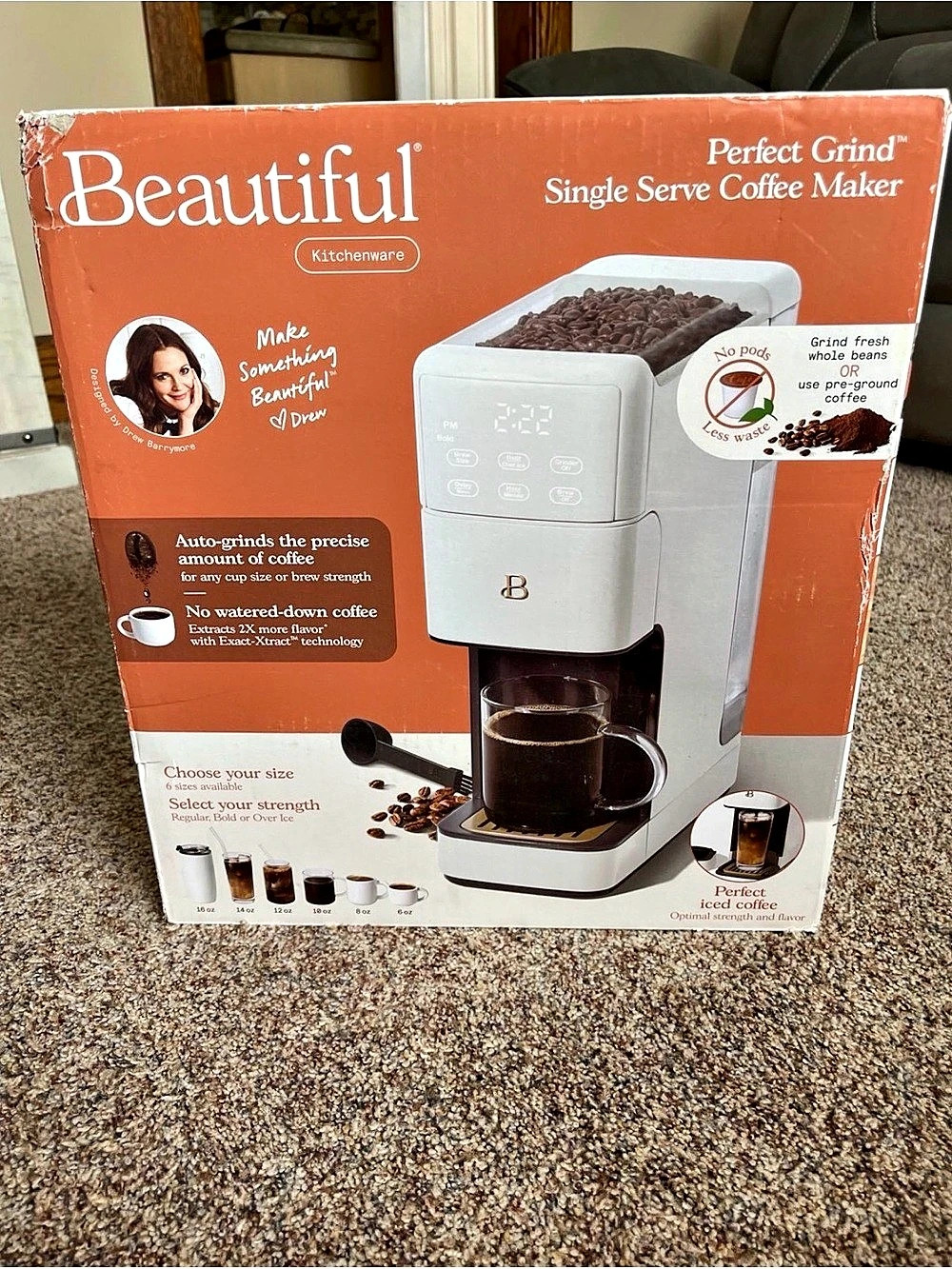 KitchenSmith Beautiful Perfect Grind Single Serve Coffee Maker Single Serve